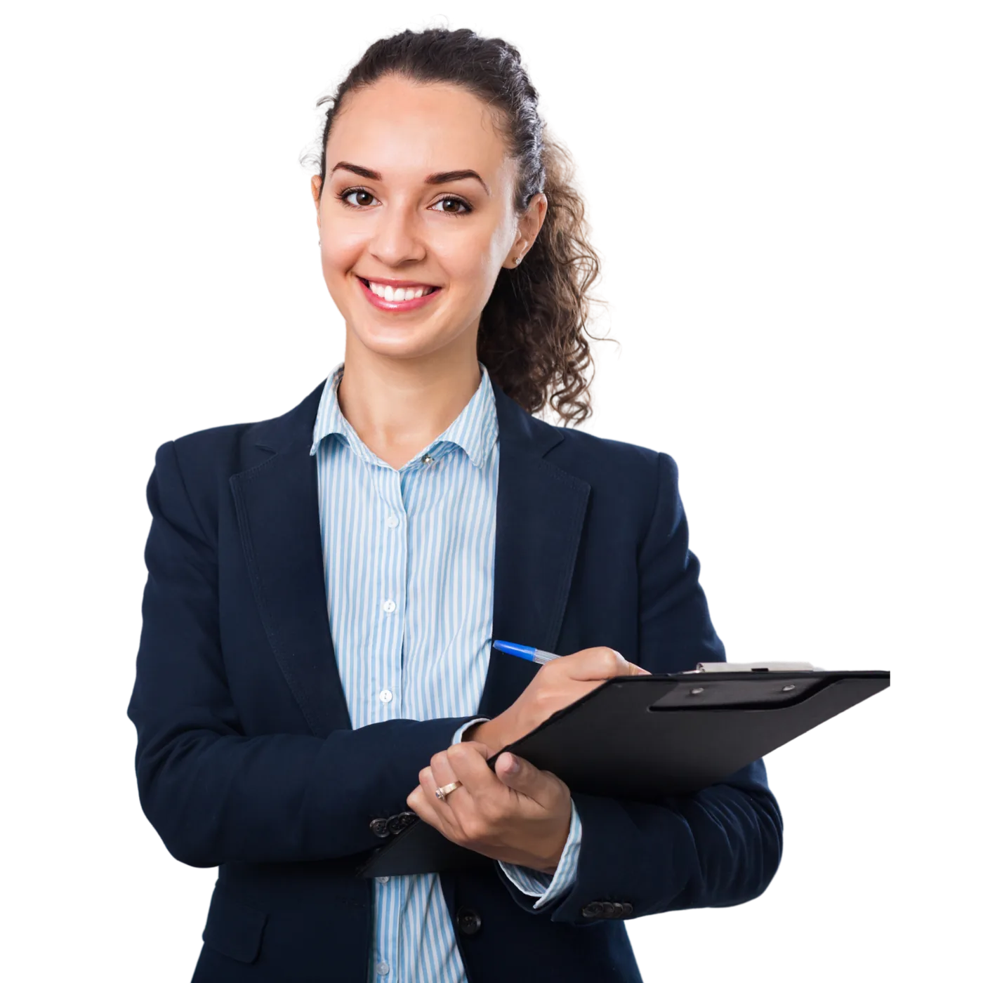 Person mit Unterlagen in der Hand